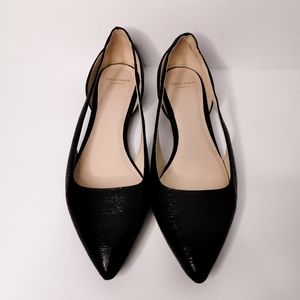 Cole Haan Black Cut Out Pointed Toe Leather Flats